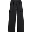 Cotton Mix Utility Trousers with Wide Leg