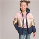 Colour Block Padded Jacket with Hood