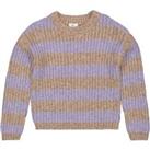 Striped Chunky Knit Jumper with Crew Neck