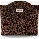 Celestin Zip-Up Bag in Leopard Print Cotton