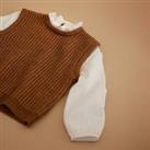 Chunky Knit Overlay Jumper with Crew Neck