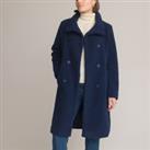 Boucl Mid-Length Coat with Button Fastening
