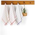 Set of 3 Colas Checked Cotton & Linen Kitchen Towels