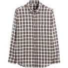 Checked Cotton Shirt in Regular Fit with Spread Collar