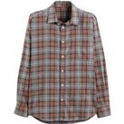 Checked Cotton Shirt in Regular Fit with Spread Collar