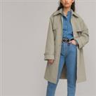 Cotton Mix Trench Coat with Press-Stud Fastening