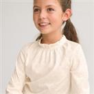 Cotton Ruffle Blouse with Long Sleeves