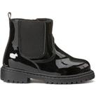Kids Patent Chelsea Boots with Zip Fastening