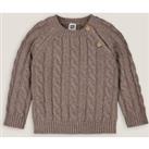 Chunky Cable Knit Jumper with Crew Neck