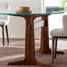 Cetus Glass & Walnut Dining Table (Seats 6)