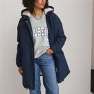 Hooded Mid-Length Parka in Cotton Mix