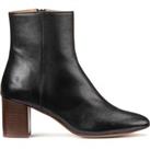 Les Signatures - Leather Seventies Ankle Boots with Block Heel