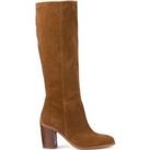 Les Signatures - Suede Knee-High Boots with Block Heel
