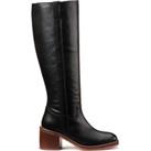 Leather Calf Boots with Block Heel