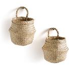 Set of 2 Rixy Woven Straw Wall Baskets