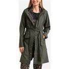 Unisex Curve Long Trench Coat with Belt and Zip Fastening