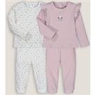 Pack of 2 Pyjamas in Ribbed Cotton