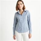Striped Cotton Mix Shirt with Long Sleeves
