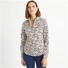 Floral Print Shirt in Cotton Mix with Long Sleeves