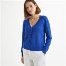 Linen/Cotton Buttoned Cardigan with V-Neck