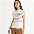 Breton Striped Cotton T-Shirt with Crew Neck and Short Sleeves