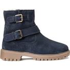 Kids Suede Ankle Boots with Buckles
