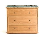 Ajulne Oak & Marble Chest of 3 Drawers