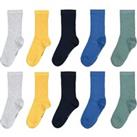 Pack of 10 Pairs of Socks in Ribbed Cotton Mix