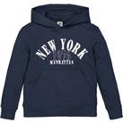 New York Print Hoodie in Cotton Mix
