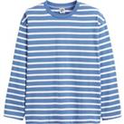 Breton Striped Oversize T-Shirt in Cotton with Long Sleeves