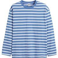 Breton Striped Oversize T-Shirt in Cotton with Long Sleeves