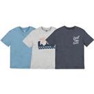 Pack of 3 T-Shirts with Crew Neck in Cotton