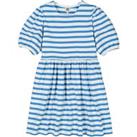Breton Striped Cotton Dress with Short Sleeves