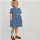 Les Signatures - Denim Dress with Short Sleeves