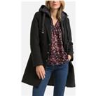 Dual Fabric Hooded Coat with Removable Liner Jacket