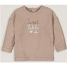 Waffle Crew Neck Sweatshirt with Press-Stud Fastening at the Back