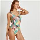 Floral Ruffled Racerback Swimsuit