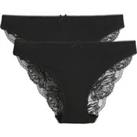 Pack of 2 Knickers in Cotton with Lace