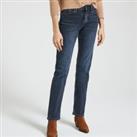 Mid Rise Straight Jeans, Length 32"
