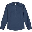 Cotton/Linen Shirt with Grandad Collar