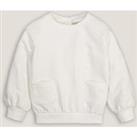 Broderie Anglaise Sweatshirt with Crew Neck in Cotton Mix