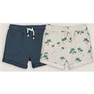 Pack of 2 Shorts in Cotton Fleece