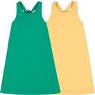 Pack of 2 Sleeveless Dresses in Cotton