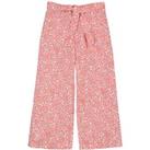 Floral Print Cotton Trousers with Wide Leg