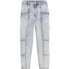 Snow Wash Mom Jeans with High Waist, Length 28