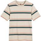 Striped Organic Cotton T-Shirt with Crew Neck and Short Sleeves
