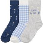 Pack of 3 Pairs of Crew Socks in Printed Cotton Mix