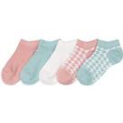 Pack of 5 Pairs of Socks in Houndstooth Check Cotton Mix