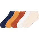 Pack of 5 Pairs of Plain Socks in Cotton Mix