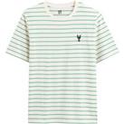 Striped Organic Cotton T-Shirt with Short Sleeves and Crew neck